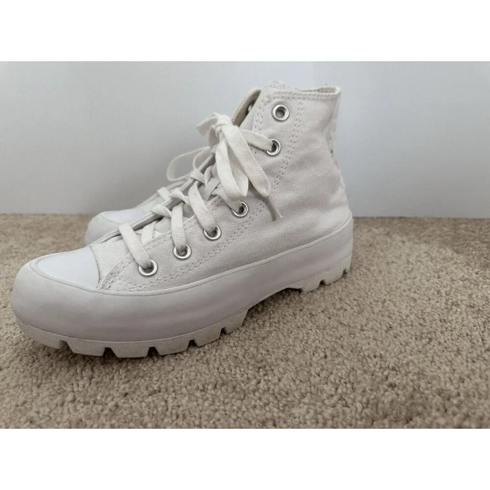 Converse Womens CTAS Lugged Hi 565902C White Casual Chunky Sneakers Size 7.5‎